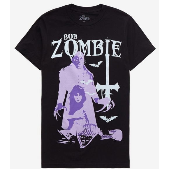 Hot Topic Rob Zombie Lavender Vampire Girls T-Shirt - Picture 2 of 3